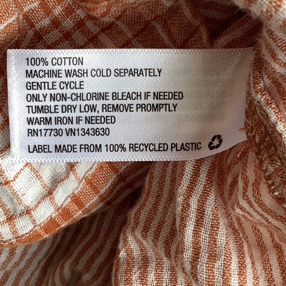Universal Thread Rust Colored button front plaid cotton gauze shirt size xsmall - Picture 8 of 10